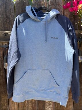 Columbia Two-Tone Light Blue and Navy Hoodie